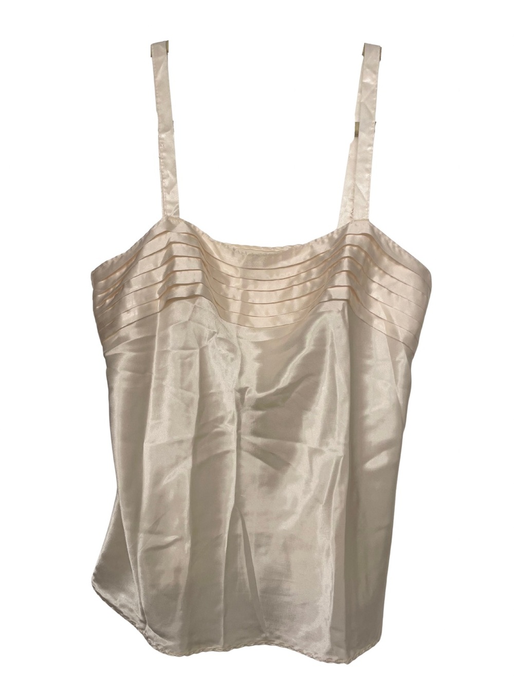 Vintage Ivory Silk Pleated Bodice Camisole